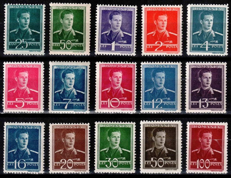 Romania 1940 1942, Mi#650-665 Wz. 7, Sc#506-516 Wmk. 230, King Michael I, MNH! - Image 1 of 1
