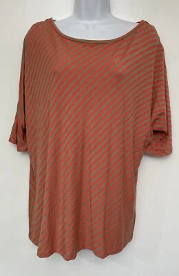 Maria Gabrielle Tunic Top Plus Size L Pink/brown Diagonal Striped Shirt B16 - Изображение 1 из 4
