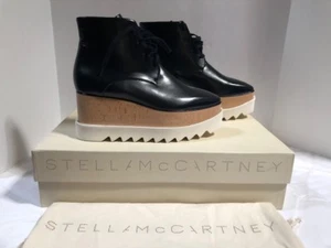 Women's NIB Stella McCartney Black Elyse Platform Boots Size 7.5 - Picture 1 of 7