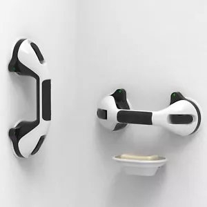 12in Suction Shower Grab Bar with Indicators, Balance Assist Steady Handle - Picture 1 of 25