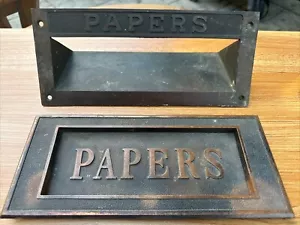 Antique “PAPERS” Slot Collectible Set Hardware 10.5” X 4.5” - Picture 1 of 14