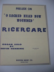 Prelude on O Sacred Head Now Wounded Recercare Organ Sheet Music Ervin Henning - Picture 1 of 3