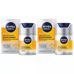 NIVEA MEN Active Energy Feuchtigkeitspflege Gesichtscreme Koffein Guarana 2x50ml - Bild 1 von 11