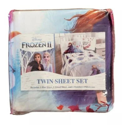 NWT Disney Frozen 2 Polyester Twin Sheet Set Elsa Anna Olaf Forest Spirit - Image 1 of 3