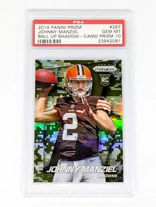 Panini Prizm 2014 camuflaje Prizm Ball Up Shadow #287 Johnny Manziel RC PSA 10 SSP - Imagen 1 de 2