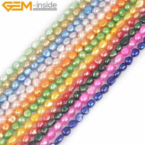 Natural Freeform Pearls Beads 15" Pink Brown Black Enhanced Stone Jewelry DIY - Picture 1 of 108