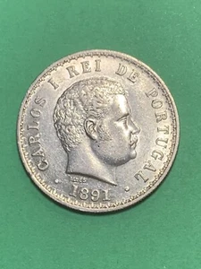 1891 Portugal Silver 500 Reis (A1131) - Picture 1 of 4