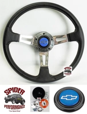 88-94 Suburban Blazer Chevrolet pickup steering wheel BLUE BOWTIE 14" GT TOURING - Image 1 of 4