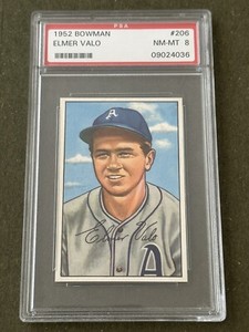 1952 Bowman #206 Elmer Valo Psa 8 NM-MT   PACK FRESH!!