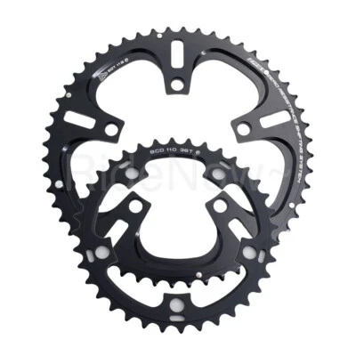 DRIVELINE Crank Chain ring Road Cycling Bike 52-36T,2x 11 Speed,BCD 110mm Black - Image 1 of 4
