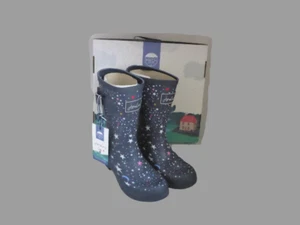 Joules 214785 Molly Welly Navy Stars Mid Height Wellington Wellies Ladies Size 3 - Picture 1 of 11