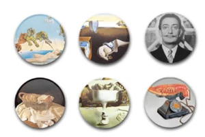 INSIGNIAS BOTÓN 1" 25MM X6 ARTISTAS DALI - Imagen 1 de 1