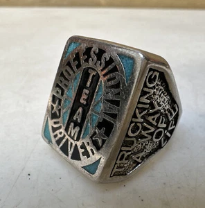 G&S Gordon & Smith Vintage 1996 Trucker Ring Silver Professional Team Driver 11 - Picture 1 of 10