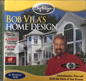 PC CD Rom Bob Vila's Home Design 2 Discs VGC LOOK!!! plan your home - Picture 1 of 4