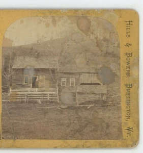 Vermont Homestead VT Hills & Bowers Stereoview - Foto 1 di 4
