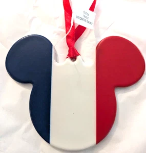 Disney Epcot France Mickey Ears Ceramic Ornament, NEW - Picture 1 of 2