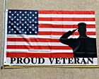 Donald Trump Flag FREE SHIPPING Proud Veteran USA Flag Army Sign Poster 3x5'