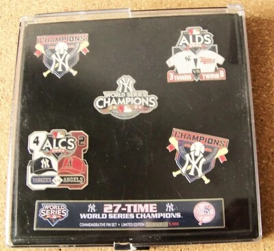 2009 NY New York Yankees 5 pin set 27 - Time World Series Champions MLB - Image 1 of 4