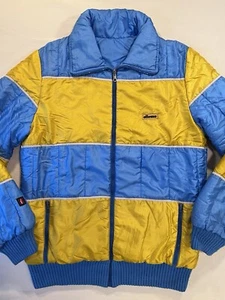 Vintage 1970s Ellesse Reversible Ski Puffer Jacket Size Large Penguin 70s - Picture 1 of 11