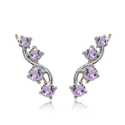 Sterling Silver Amethyst Vine Climber Crawler Earrings - Image 1 of 3