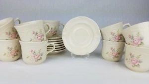 PFALTZGRAFF Tee Rosen Muster Kaffeetasse & Untertasse 8er Set plus 1 Extra Becher - Bild 1 von 6