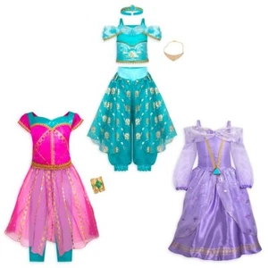 Disney Deluxe Jasmine Costume 3 Dress Set w/ Accessories for Kids Size 3 4 5/6 - Picture 1 of 10