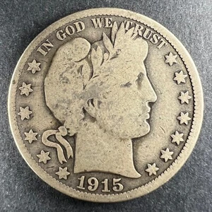 1915 D Barber Half Dollar VG 90% Silver Old United States Very Good 50C - Picture 1 of 6