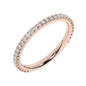0.30ct Micro Prong Set Round Cut Diamonds Half Eternity Ring in 9K Rose Gold