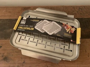 2 Stück Edelstahl Premium Grillschalen Edelstahl Neu Gasgrill Holzkohle Grillen - Bild 1 von 3