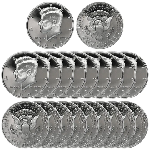 2003 S Kennedy Half Dollar Roll Gem Deep Cameo CN-Clad Proof 20 US Coins Cover