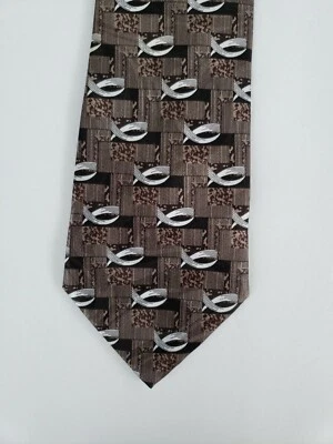 Corbata ganadora Gospitality Soul para hombre Christian Fish negra plateada  Foto 1 de 4