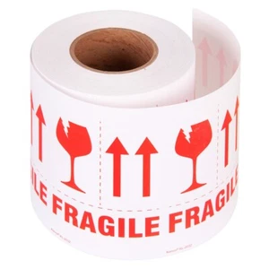 5" x 3" FRAGILE THIS END UP Inventar Aufkleber Versandetiketten - 1500 Stck., 3 Rollen - Bild 1 von 2