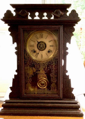 Antique Ansonia Kitchen Clock 8days Keeping Time and strike Cover