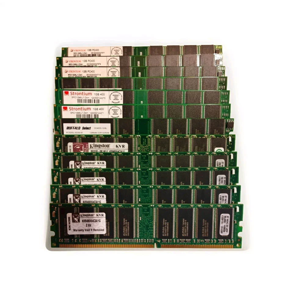 Lots of 12 mixed brand 1G DDR400 RAM - Image 1 of 1