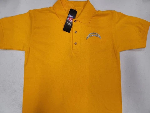 0730 NFL Team Apparel SAN DIEGO CHARGERS Football Polo Golf Shirt GOLD New Cover