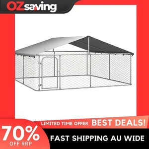 outdoor dog kennel silver large 300x300x150 exercise safety roof 1501 - Picture 1 of 10