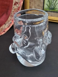 Carlo Colizza? Murano klare geknöpfte Glasvase 5 Zoll Vintage Mid Century - Bild 1 von 16