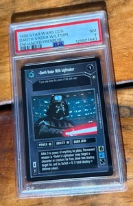 1998 Star Wars CCG Decipher Darth Vader With Lightsaber Enhanced Premiere PSA 7 - Picture 1 of 3
