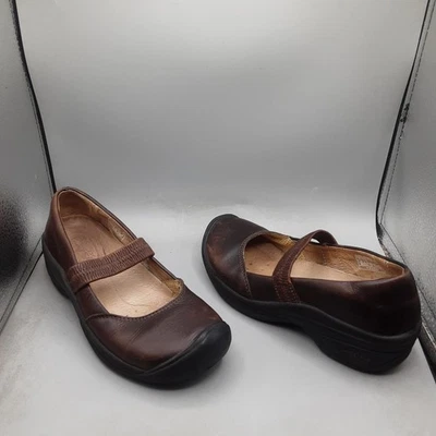 Zapatos planos Keen para mujer talla 6M marrón Mary Jane cómodos informales de cuero para caminar Foto 1 de 4