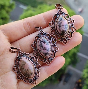 3 Pezzi Ciondoli Gemme Rodocrosite Magia Reiki Amuleto Guarigione - Foto 1 di 1