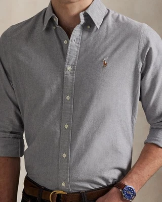 Camisa Polo Ralph Lauren The Iconic Oxford Gris Nueva Minorista $125.00 Foto 1 de 4