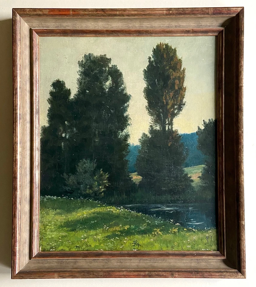 Impressionismus Ölgemälde Landschaft von Max G. Rossmann 1861-1926 Rahmen - Bild 1 von 4