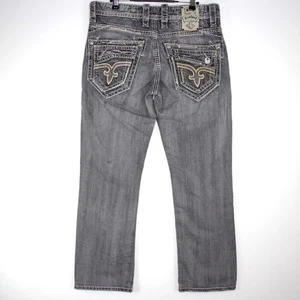Rock Revival Mens 33 x 30 Jasper Straight Jeans K638 - Picture 1 of 7