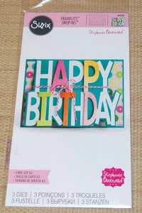 Sizzix FRAMELITS Drop Ins Happy Birthday Card A2 Die Cutting 661830 # - Picture 1 of 2