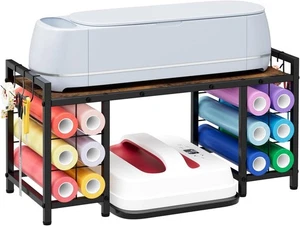 Craft Table Storage Organizer Hold 12 Vinyl Rolls w/Cricut Machine Storage Shelf - Picture 1 of 8