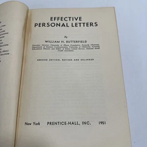 Effective Personal Letters By William H. Butterfield Hardcover 1951 - Foto 1 di 16