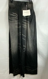 Alexander Wang Womens Charcoal Creased Wide Leg Pants Trousers Size 2 NWT - Picture 1 of 6