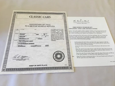 Danbury Mint 1969 Dodge Charger R/T пустое название документы только 1:24 - Изображение 1 из 4