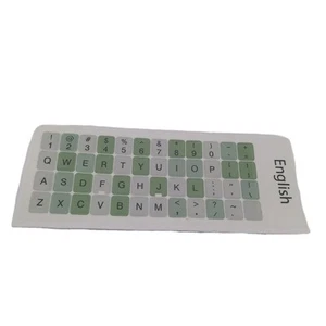 2 Universal English Keyboard Stickers Keyboard Letters Green Gray Layout - Afbeelding 1 van 2