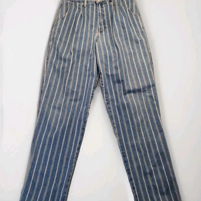 Vintage Rocky Mountain Rockies Jeans Womens Bare Back Striped Denim Size 13/14 - Image 1 of 4